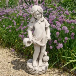 Summer Love Boy & Girl Stone Resin Garden Statues