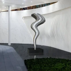Tornado 197cm Silver Metal Garden Sculpture v3
