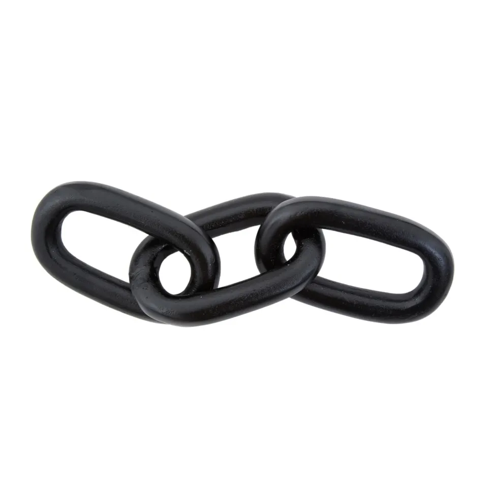 Triple Link 5cm Black Metal Indoor Sculpture