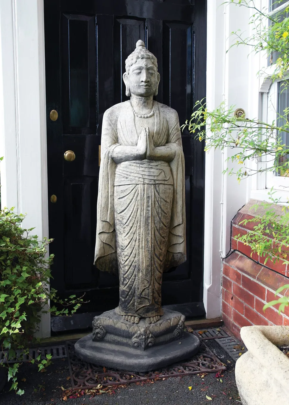 Upright Buddha Stone Garden Statue