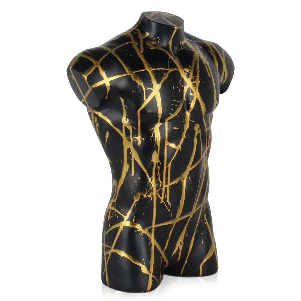 Valiant Torso 50cm Black Resin Indoor Sculpture