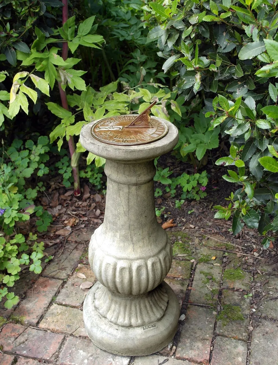 Victorian Aged Brass Stone Garden Sundial