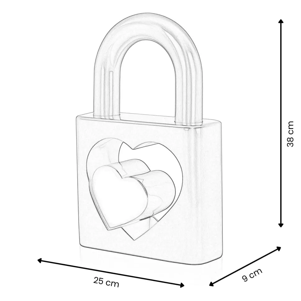 Wealth Padlock 38cm Gold Resin Indoor Sculpture