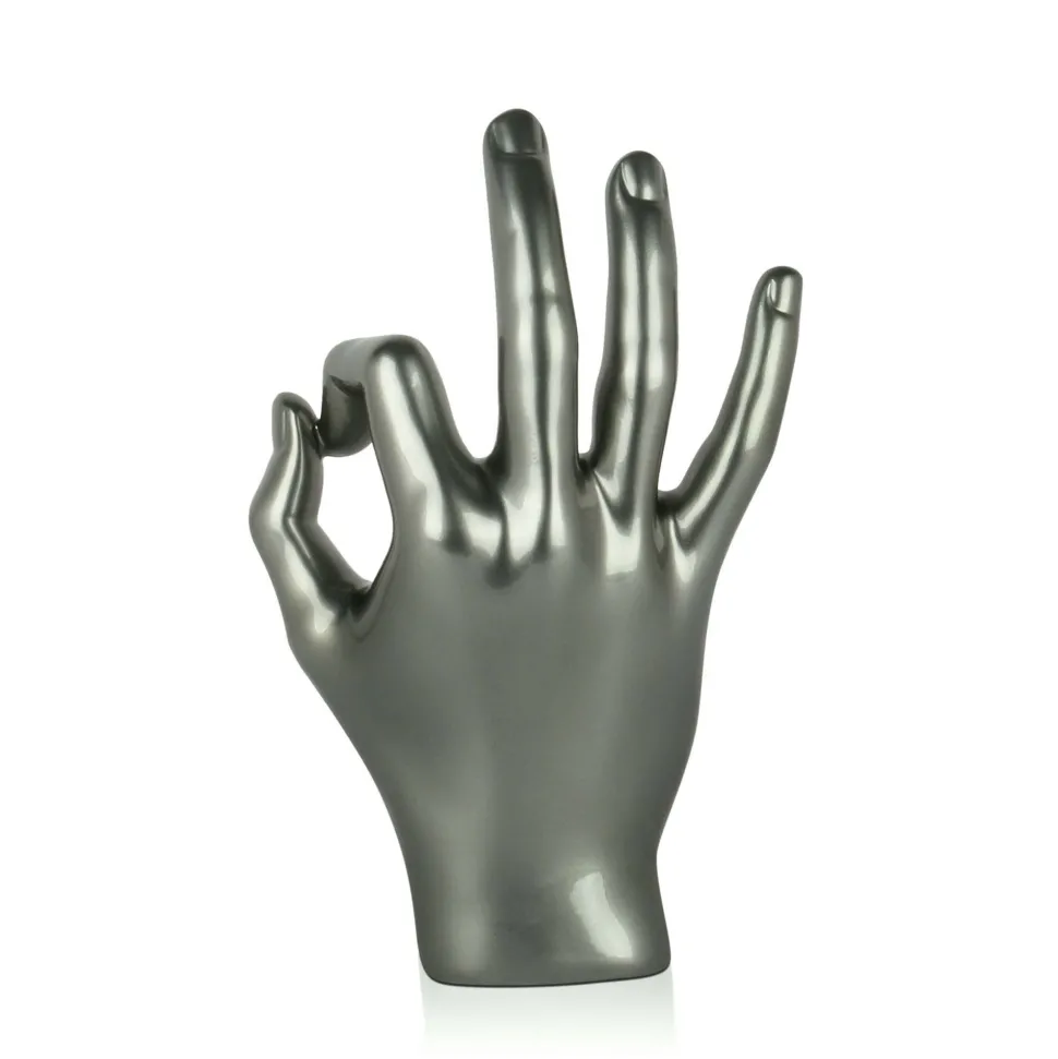 Zen Hand 27cm Anthracite Resin Indoor Sculpture